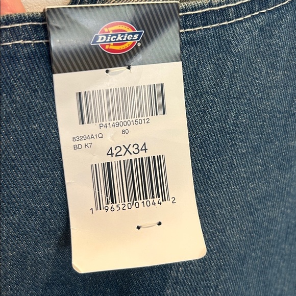 Dickies Men’s Indigo Denim Bib Denim  Overalls 42x34 NEW - Picture 7 of 13